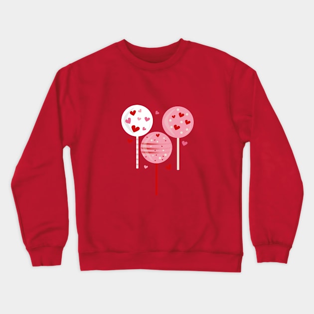 Valentines Lollipop Crewneck Sweatshirt by bruxamagica